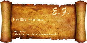 Erdős Ferenc névjegykártya